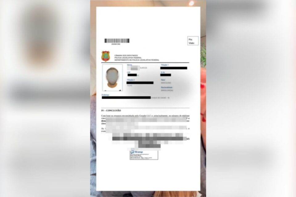 Imagem divulgada pela deputada