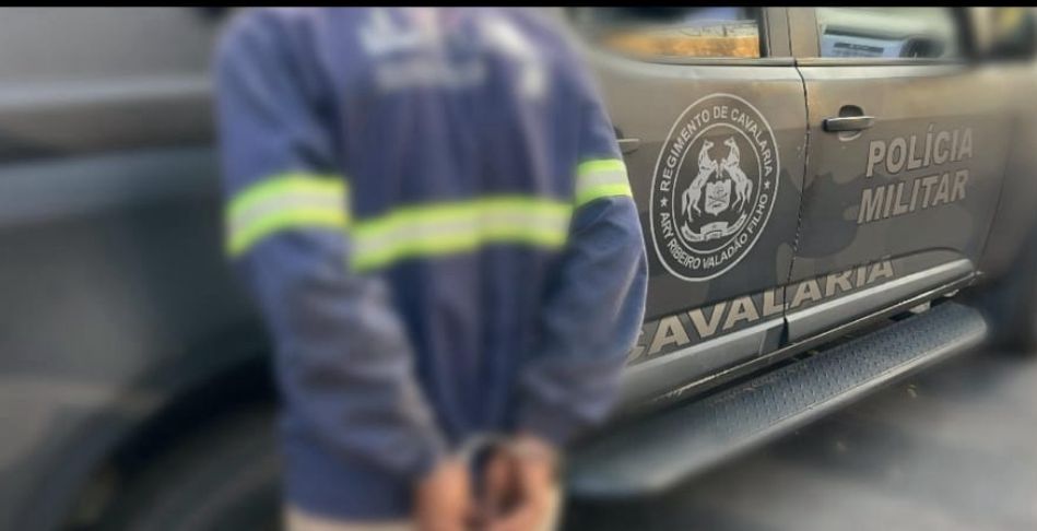 Jardineiro preso por abandonar explosivos no Santa Genoveva (Foto: divulgação/PM)