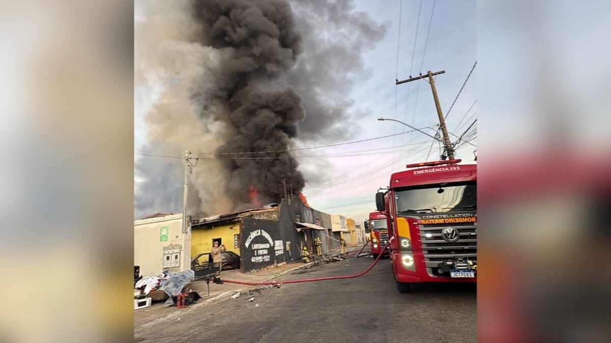 Imagem do local do incêndio