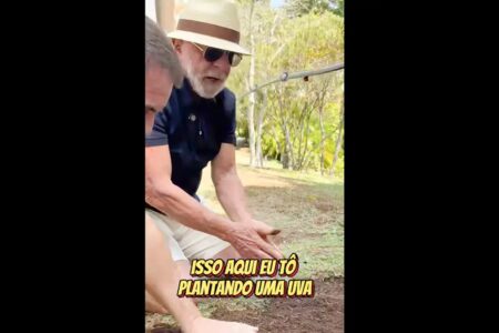 Em vídeo a Trump, Lula planta uva e diz semear comida e não ódio