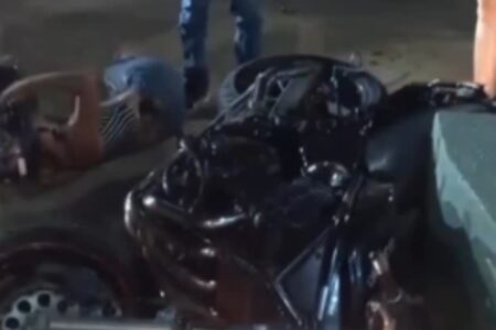 Casal fica ferido após colisão com policial do GIRO na GO-060, em Goiânia