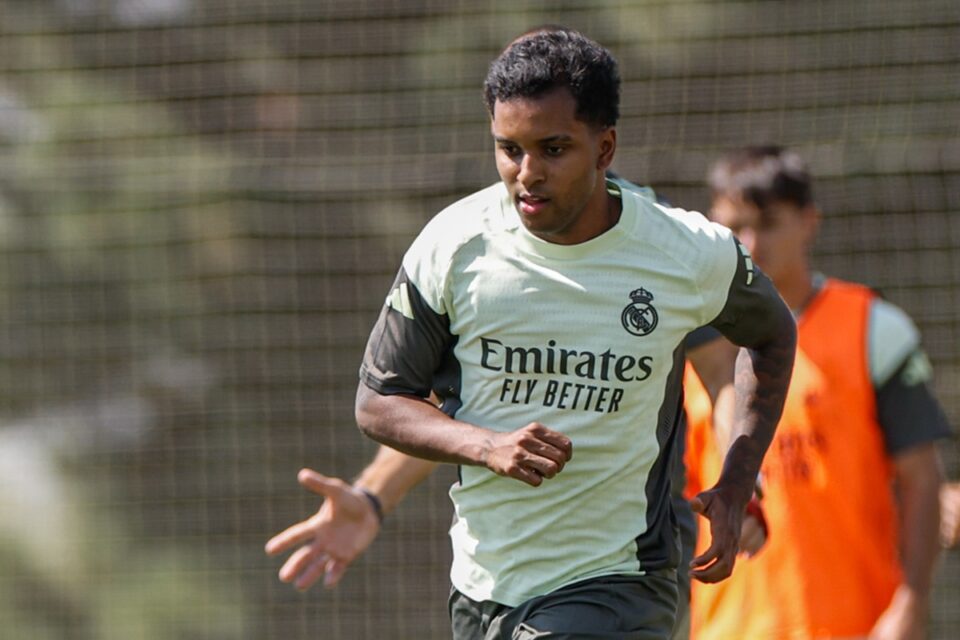 Rodrygo em treino no Real Madrid