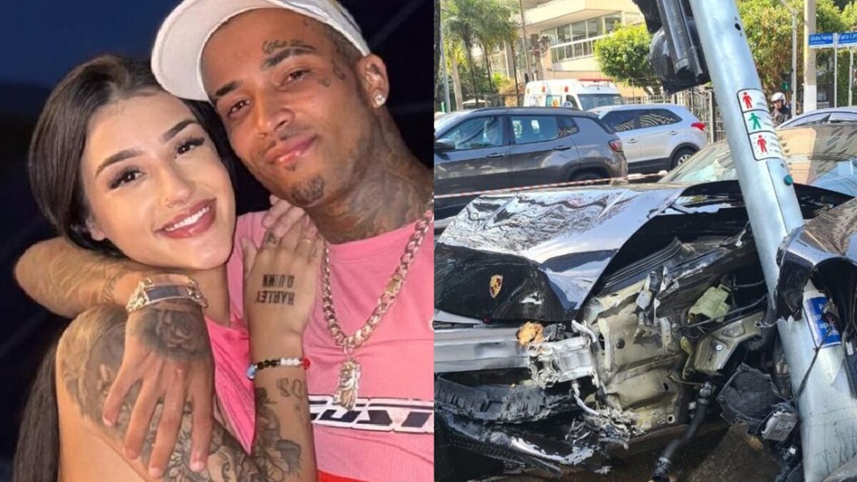 Bia Miranda e Gato Preto com bebidas alcoólicas antes de bater porsche veja fotos Influenciadores não fizeram teste do bafômetro