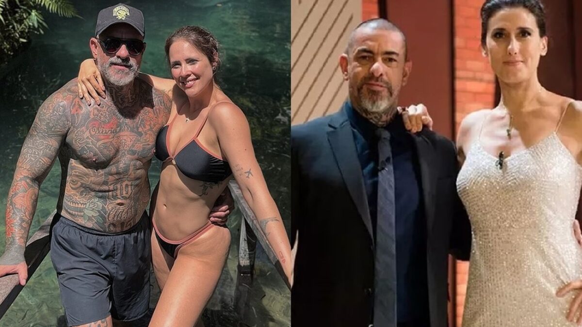 Mulher de Fogaça reage a boatos de romance do chef com Paola Carosella Carine Ludvic está casada com o jurado do 'MasterChef' desde 2015