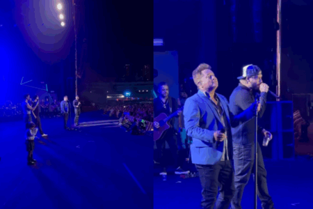 Leonardo reúne filhos no palco em apresentação em Goiânia