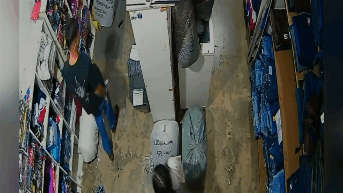 Câmeras de seguranças registraram a ação do gerente (Foto: Reprodução)