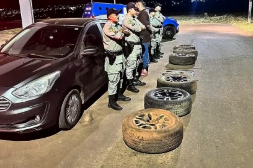 Imagem das rodas apreendidas