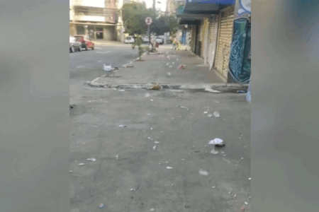 Lixo espalhado pelas ruas do centro de Goiânia incomodam comerciantes (Foto: Reprodução)