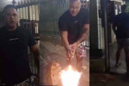 Tiro ocorreu após motociclista se recusar a subir até apartamento Policial é preso após atirar no pé de entregador de comida; vídeo