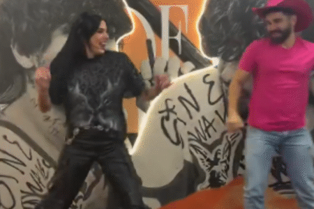 Poliana mostra Ana Castela no camarim de Zé Felipe em show em Aparecida de Goiânia