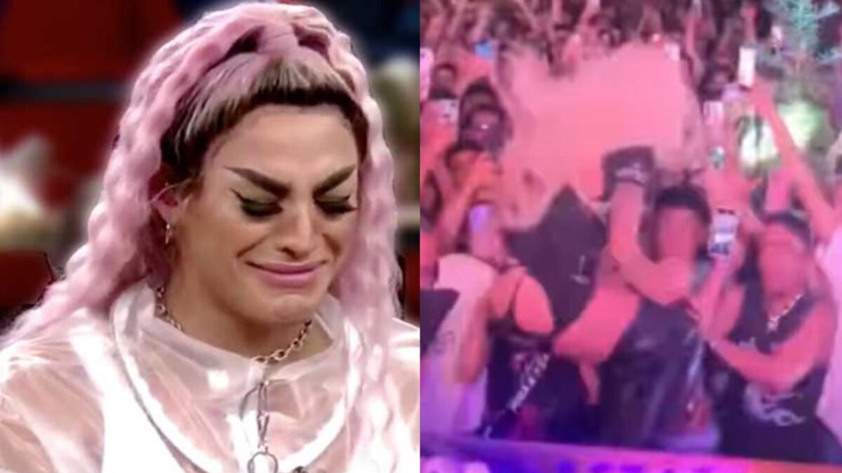 Pabllo Vittar cai no chão ao se jogar na plateia durante show em Goiânia; vídeo boate Roxy e foi registrada pelos fãs da cantora