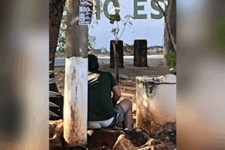 Homem é flagrado cometendo ato libidinoso (Foto: Reprodução)