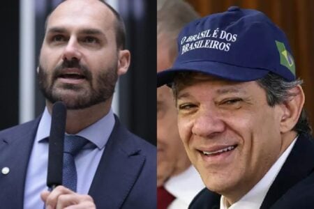 Fala pro Eduardo Bolsonaro parar de passar vergonha, diz Haddad Ministro disse que filho ex-presidente "enche a paciência do povo brasileiro"