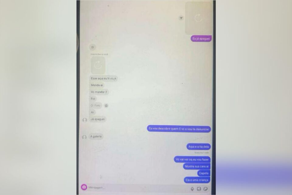 Print da conversa com o suspeito