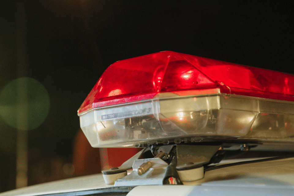 Imagem da sirene do carro de polícia