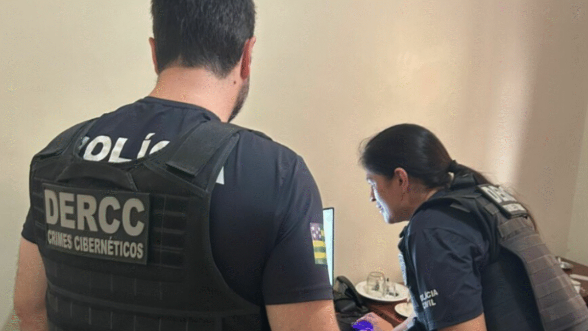 Imagem de policiais durante operação