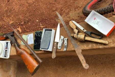 Imagem dos objetos apreendidos