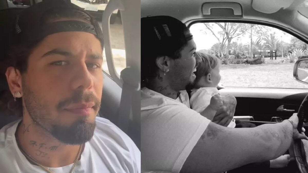 Vídeo: Zé Felipe é detonado ao dirigir com filho de 1 no colo; sertanejo não possui CNH Dirigir com uma criança no colo é infração gravíssima