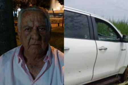 Imagem da vítima e do carro alvo dos disparos