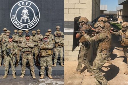 Bope, à esquerda, e GT3, à direita, estão em situação de "pronto emprego" para integrar operação no RJ (Fotos: SSP)