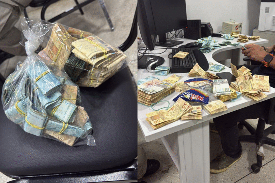 Imagem do dinheiro apreendido