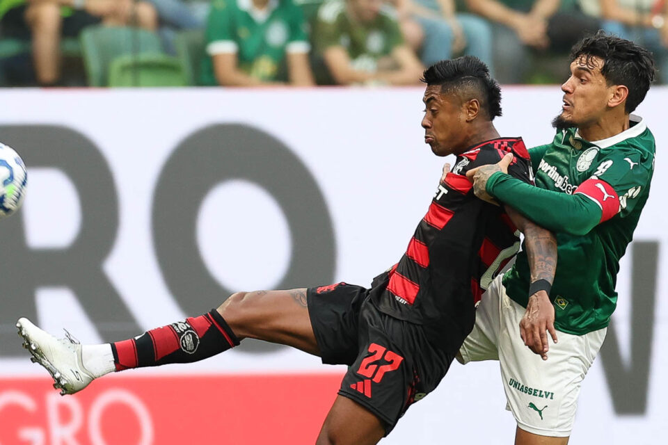 Jogo entre Palmeiras e Flamengo no primeiro turno do Brasileirão