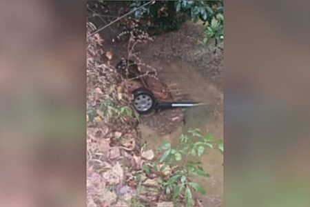 Imagem do carro submerso