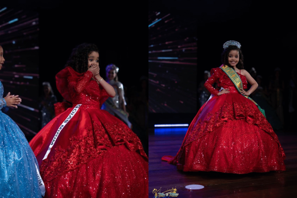 Foto da menina durante o evento