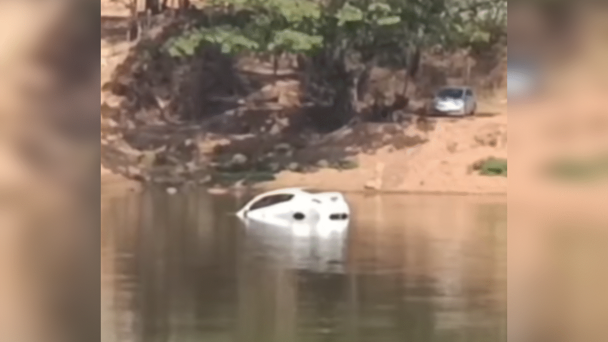 Mulher morre afogada após carro cair no rio das Almas, em São Luiz do Norte (Foto: Reprodução)