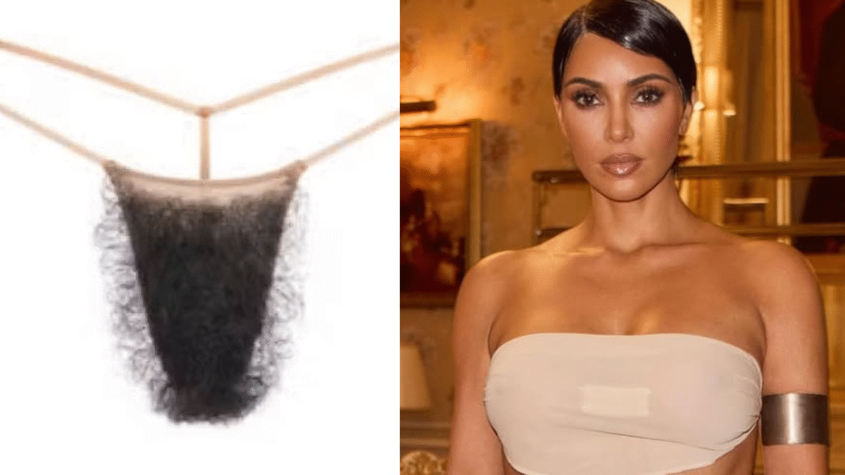 Kim Kardashian lança modelo de calcinha que imita pelos pubianos (Foto: Reprodução)