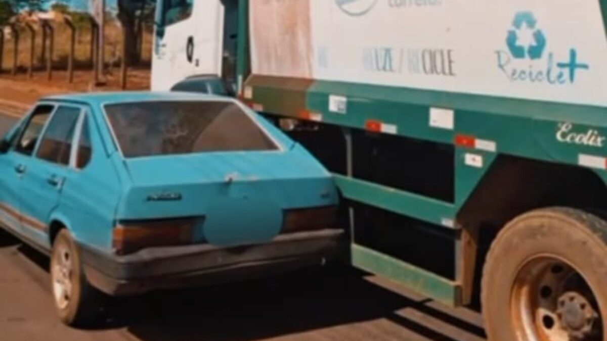 Motorista embriagado bate em caminhão de lixo em Jataí