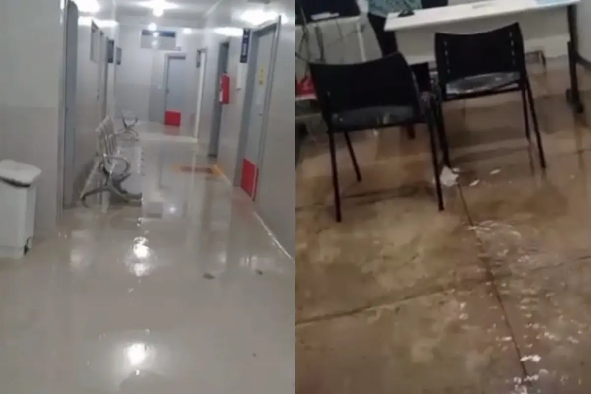 Imagem do hospital alagado