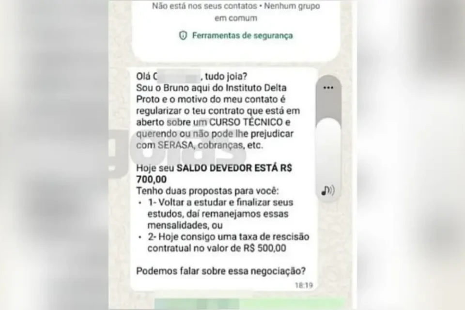 imagem das cobranças