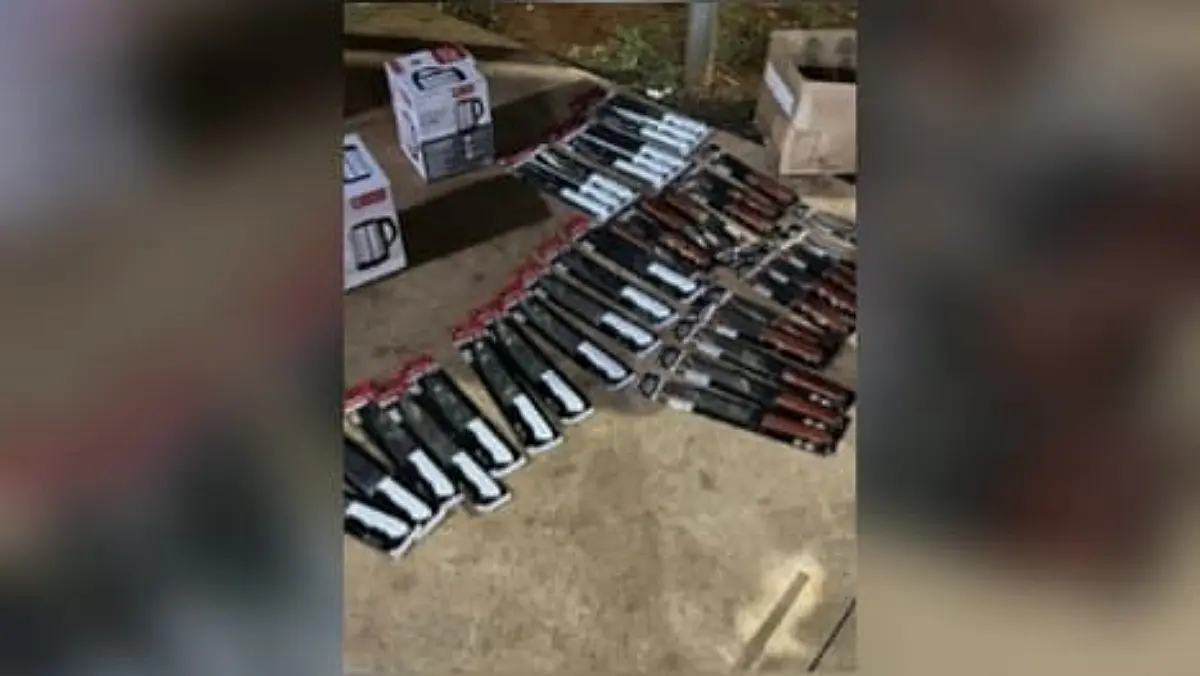 Imagem das facas furtadas apreendidas