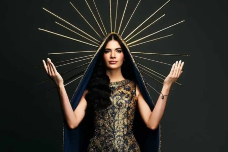 Miss que desfilou de Nossa Senhora Aparecida precisou de sete meses e equipe de 15 pessoas para confeccionar roupa, saiba quanto custou