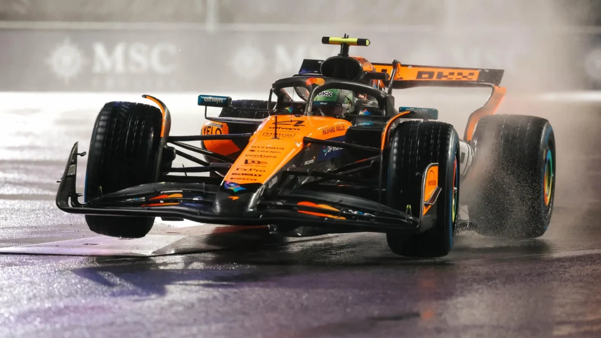 Lando Norris no treino para o GP de Las Vegas