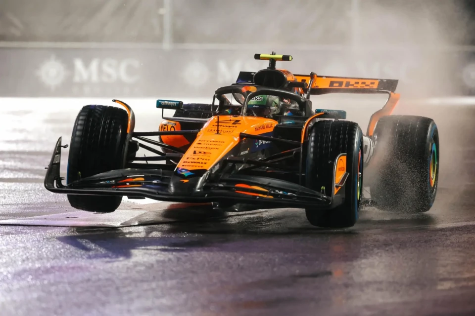 Lando Norris no treino para o GP de Las Vegas