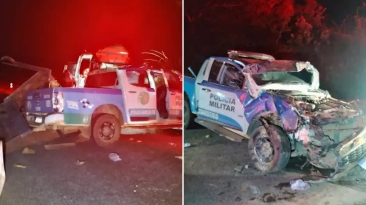 Policiais ficam feridos após viatura capotar na GO-338 no Entorno do DF (Foto: Divulgação/PMGO)