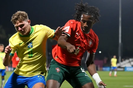 Partida entre a seleção brasileira e Portugal na Copa do Mundo Sub-17