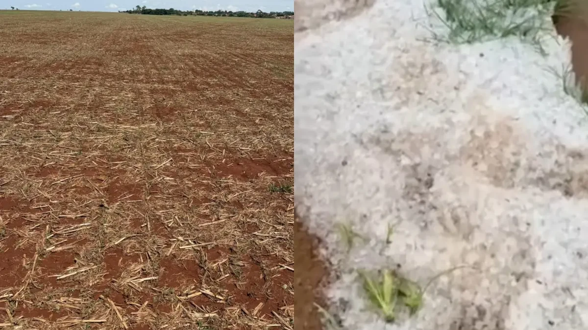 Imagem da chuva de granizo