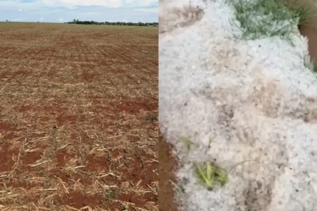 Imagem da chuva de granizo