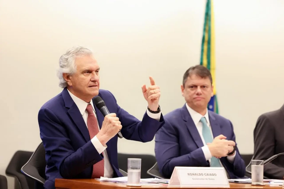 Governador Ronaldo Caiado durante audiência na Câmara dos Deputados, em Brasília