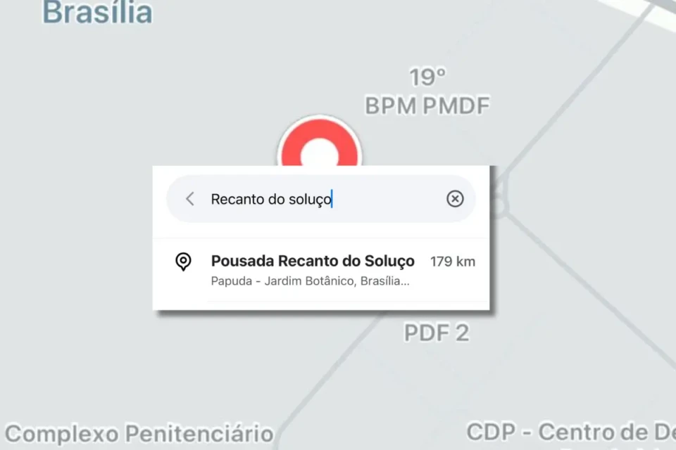 Usuário do Waze inclui marcação 'Recanto do Soluço' no Complexo da Papuda (Foto: Reprodução)