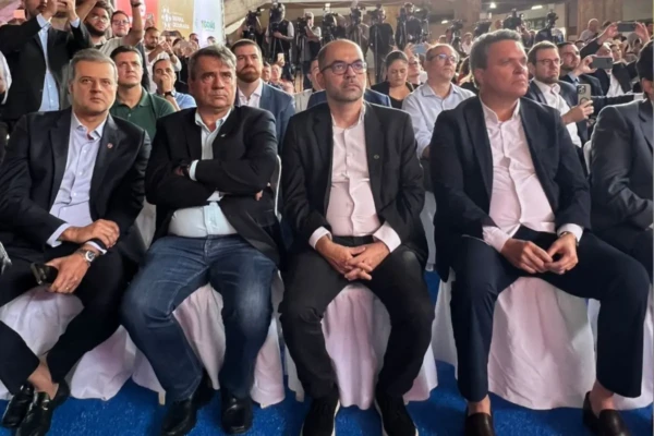 Lançamento do 'novo' Serra Dourada reúne dirigentes de Goiás, Vila Nova e Atlético (Foto: Rafael Bessa/Mais Goiás)