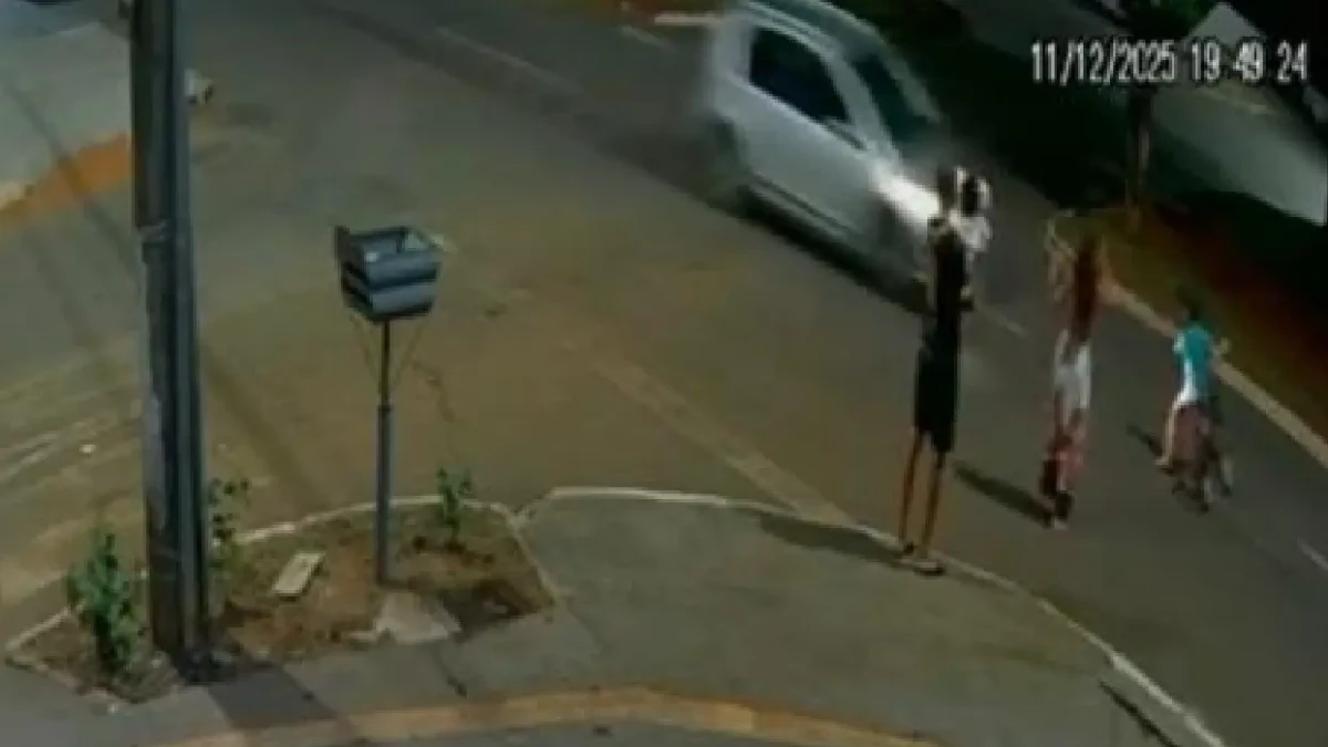 Imagem mostra momento exato do atropelamento