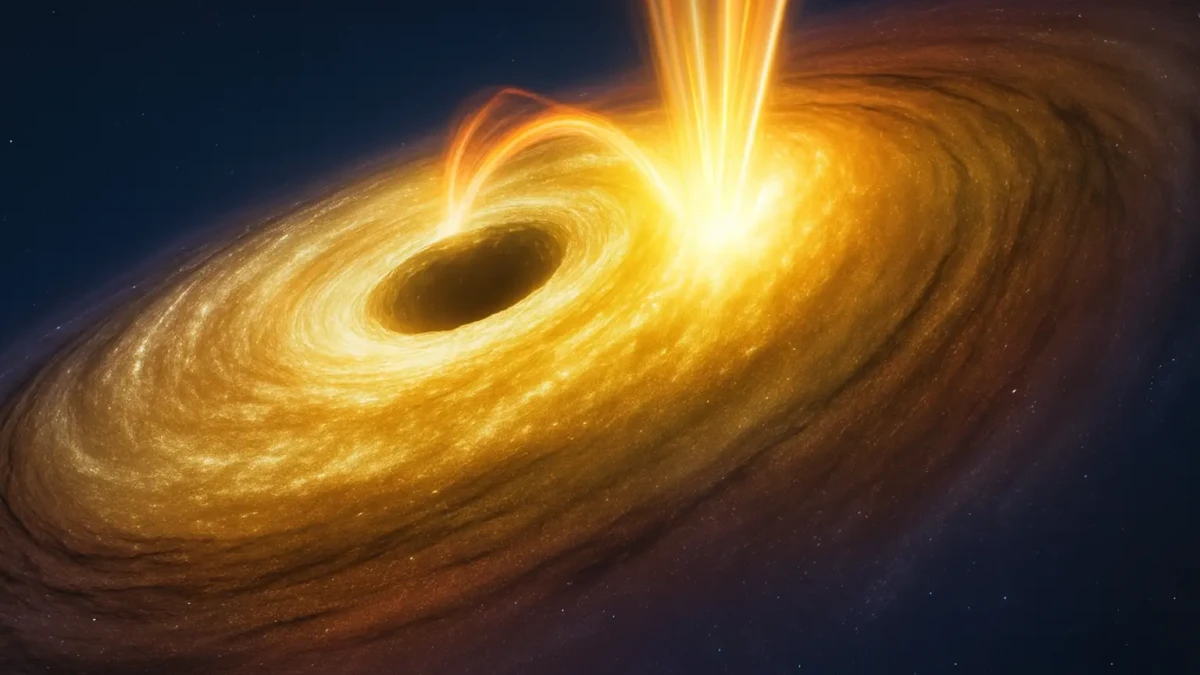 Ventos cósmicos: fenômeno nunca visto antes em buraco negro intriga cientistas Fenômeno raro numa galáxia distante desafia teorias atuais