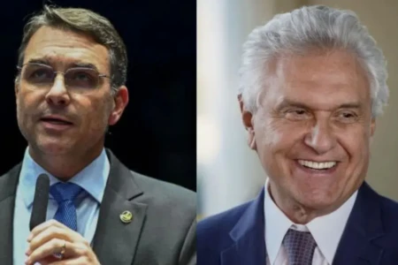 Caiado e Flávio Bolsonaro discutem aliança em Goiás, com indicação de nome ao Senado na chapa de Daniel