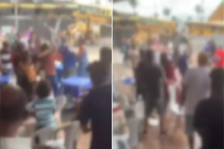 Imagens mostram momento da confusão entre servidores