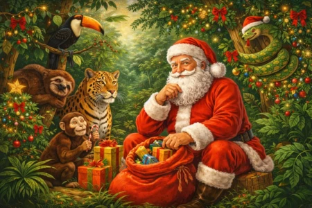 Personagem brasileiro já tentou destronar o Papai Noel no Natal; conheça Vovô Índio anos 1930 amigo da natureza trajava penas coloridas