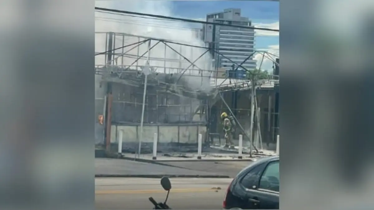 imagem do local após incêndio